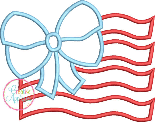 Bow Flag Applique Design - Image 2