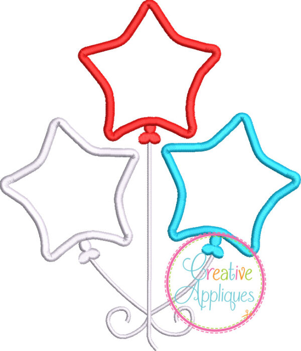 Star Balloons Applique Design - Image 2