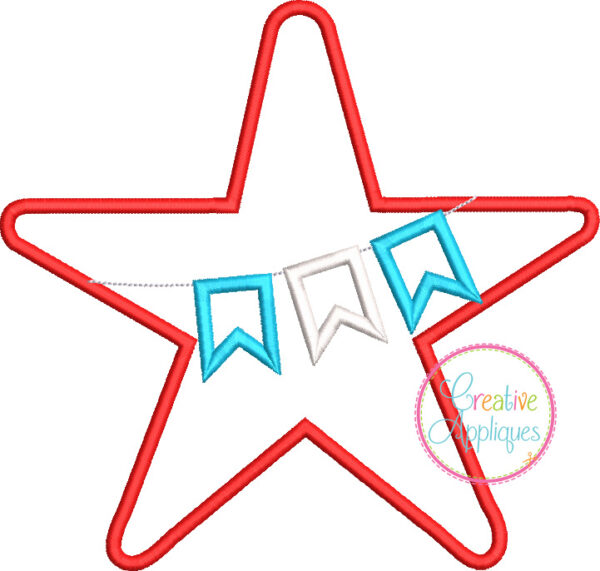 Star Flags Embroidery Design - Image 2