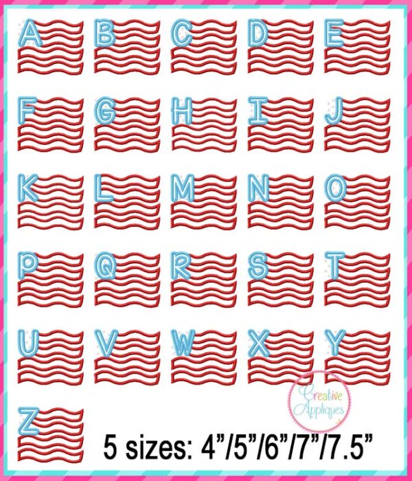 Flag Alphabet Applique Design - Image 5