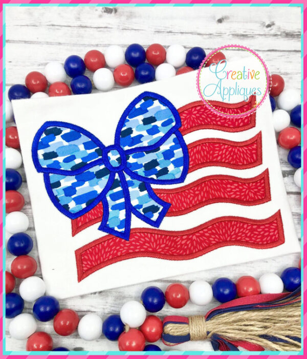 Bow Flag Applique Design