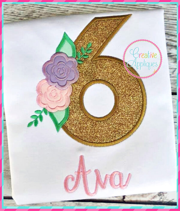 Flower Number Applique Design Set - Image 5