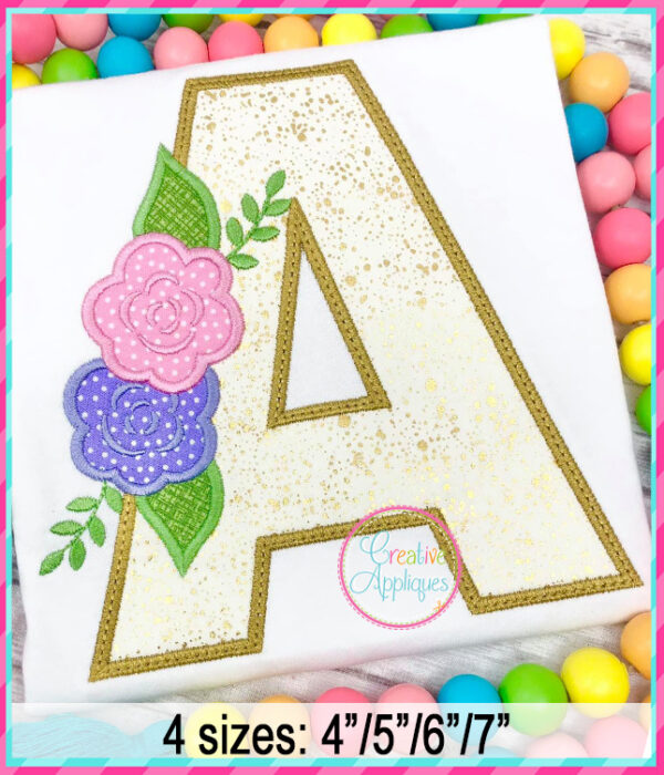 Flower Alphabet Applique Design Set