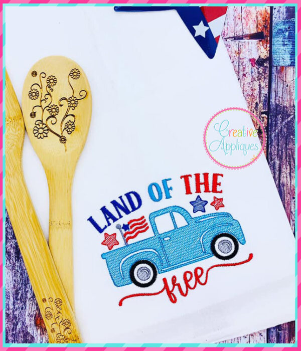 Land of the Free Embroidery Design Sketch Stitch