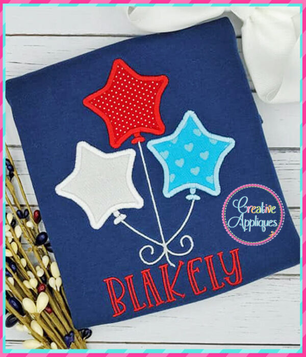 Star Balloons Applique Design