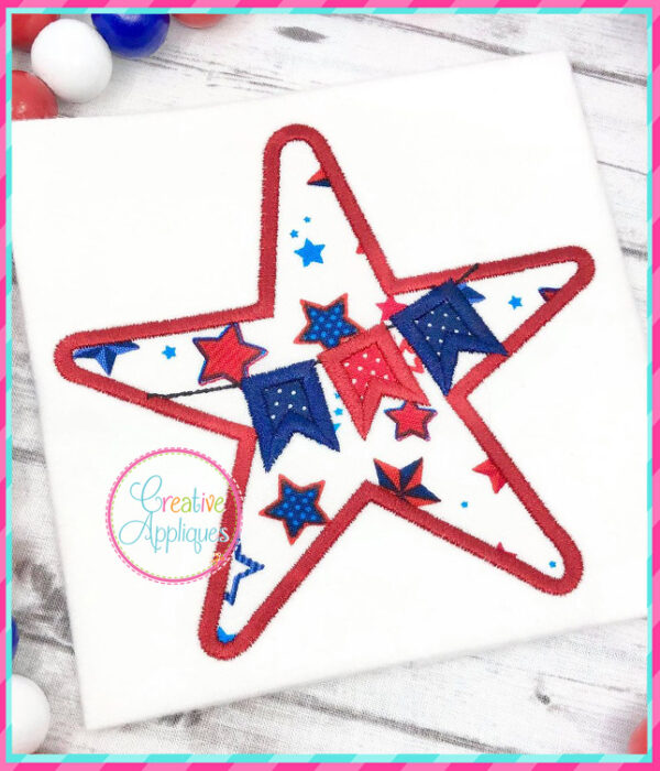 Star Flags Embroidery Design