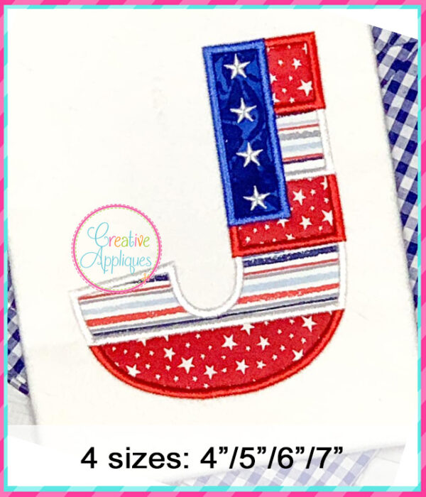 Star Stripes Alphabet Applique Design - Image 2