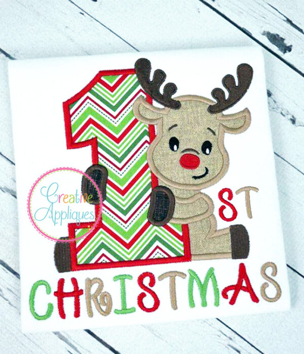 1st Christmas Reindeer Applique