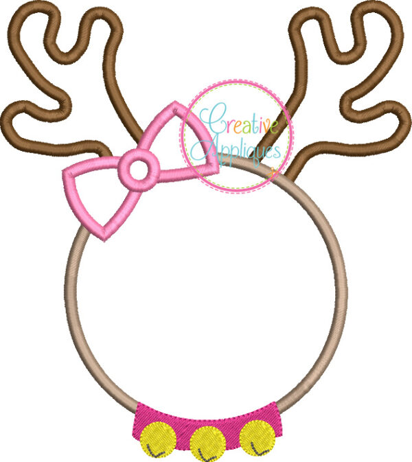 Monogram Girl Reindeer Applique - Image 2