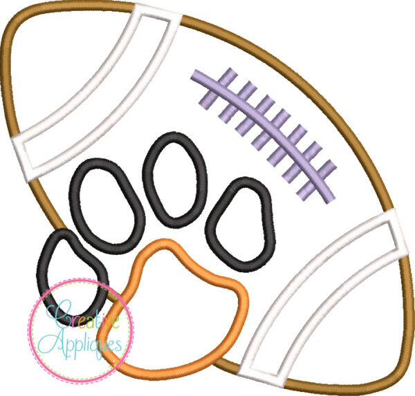 Tiger Paw Football Applique - Image 2