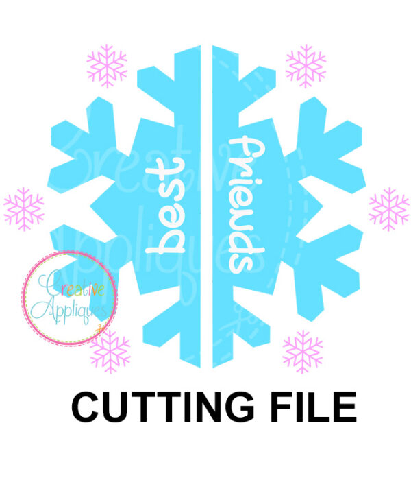 Best Friends Split Snowflake Cutting File SVG DXF EPS