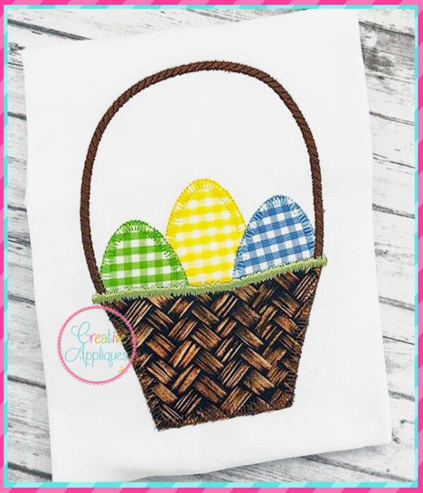 Blanket Stitch Basket Eggs Applique - Image 2