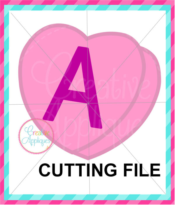 Candy Heart Alphabet Cutting File