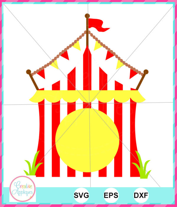 Monogram Striped Circus Tent Cut File