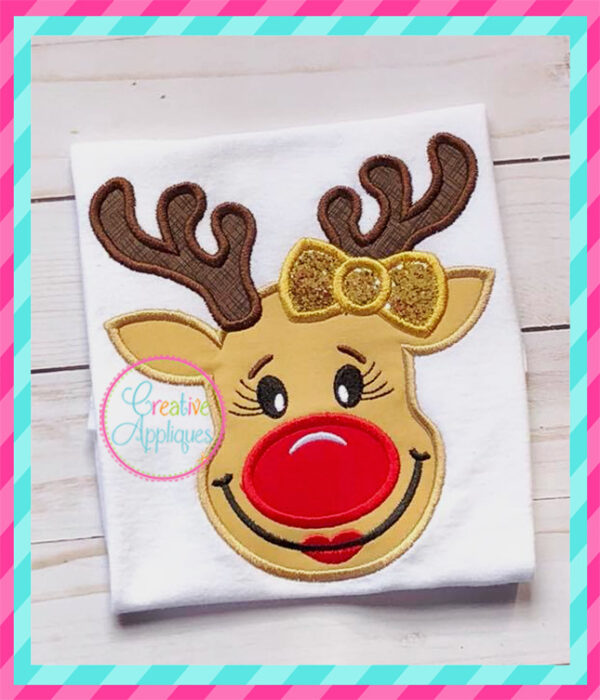 Girl Reindeer Applique