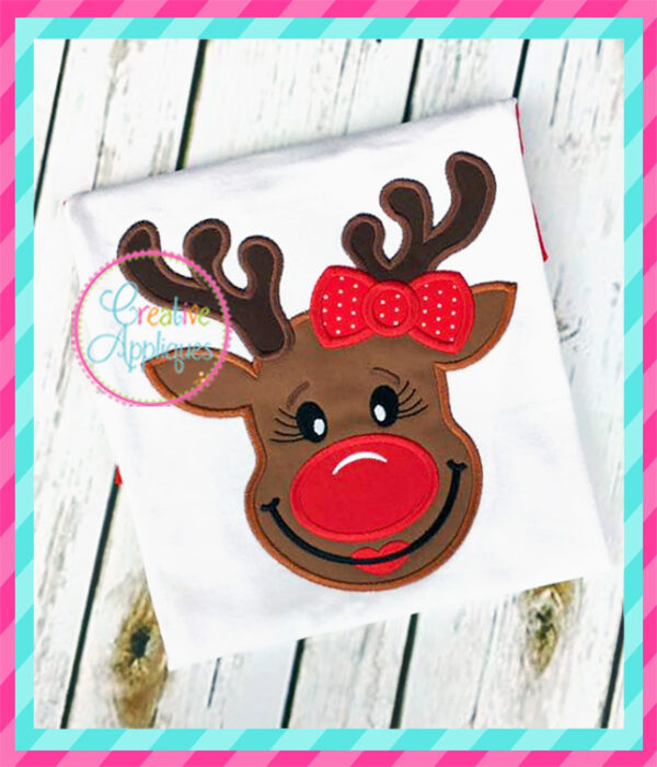 Girl Reindeer Applique - Image 3