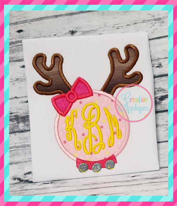 Monogram Girl Reindeer Applique