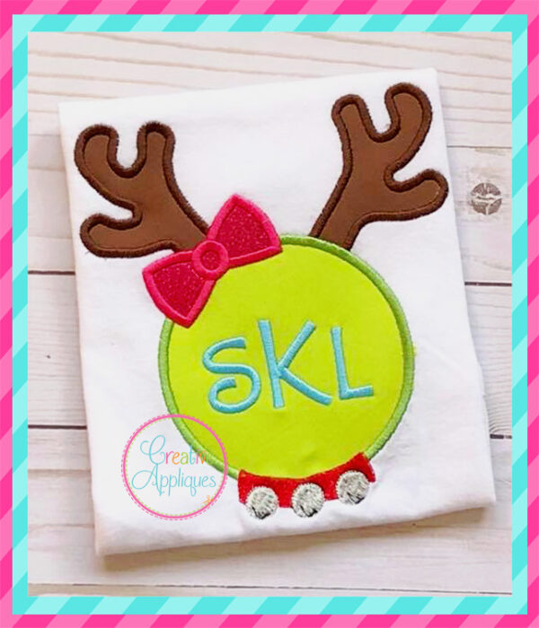 Monogram Girl Reindeer Applique - Image 3