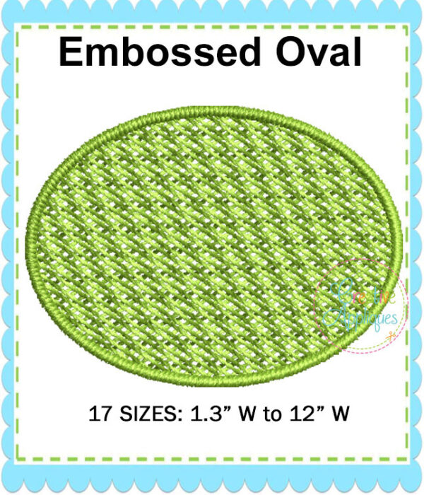 Embossed Oval Knock Down Frame Embroidery