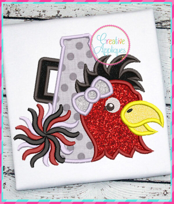 Rooster Megaphone Applique Design