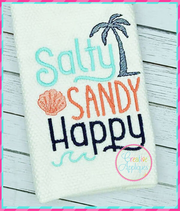 Salty Sandy Happy Embroidery Design