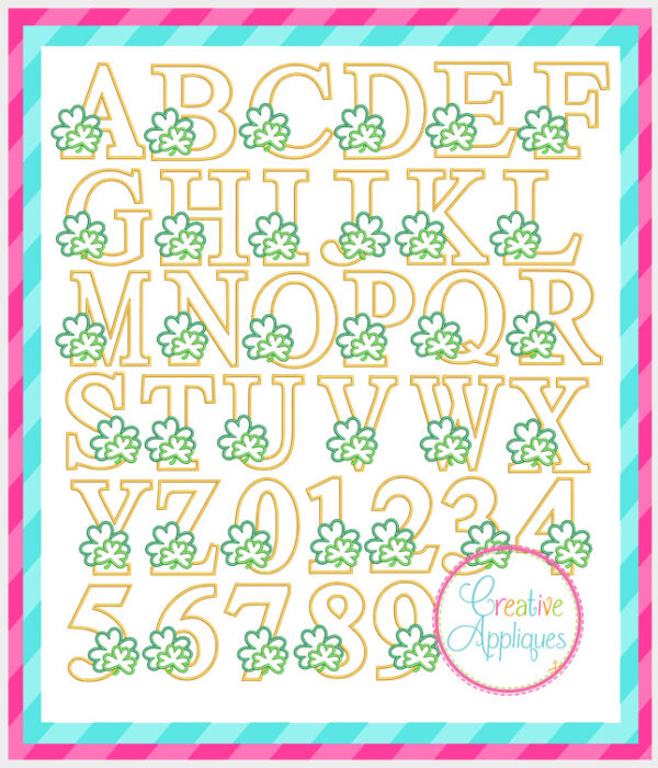 Alphabet with Shamrocks Applique - Image 2