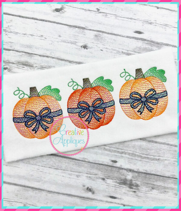 Sketch Stitch Pumpkin Bow Trio