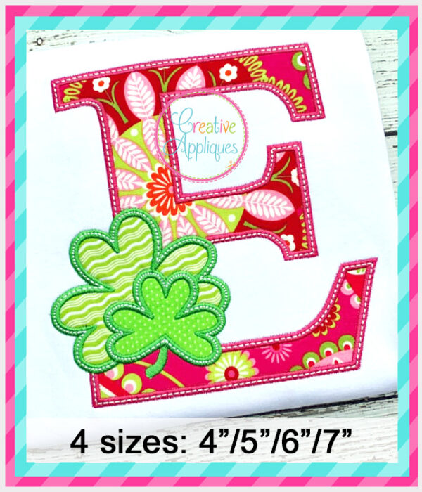 Alphabet with Shamrocks Applique