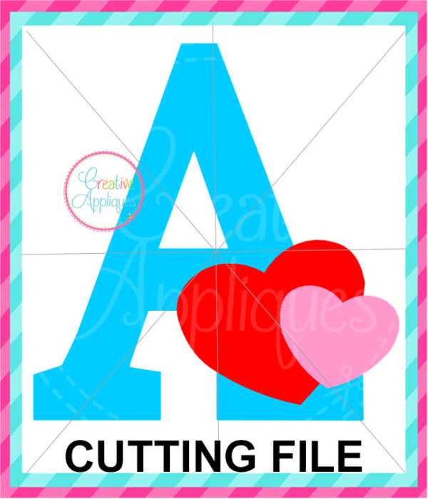 Alphabet with Hearts Cutting File