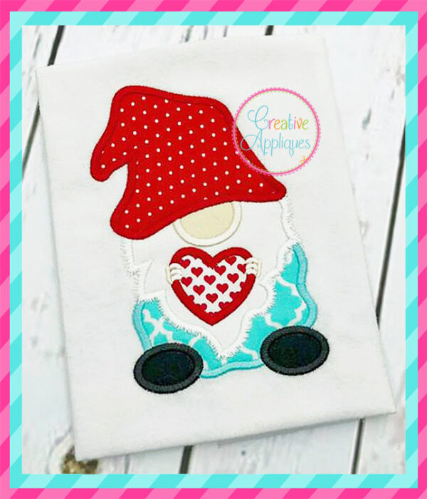 Valentine Gnome Applique