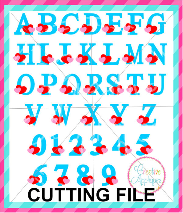 Alphabet with Hearts Cutting File - Image 2