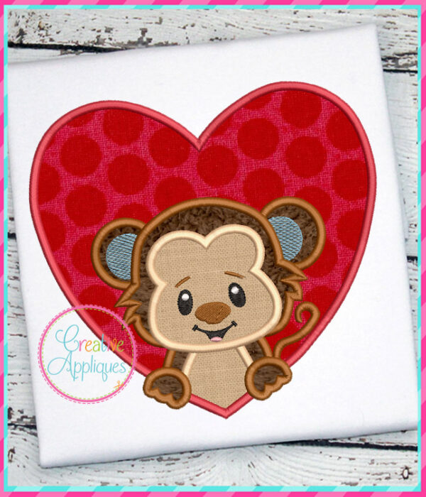 Monkey Heart Applique - Image 3