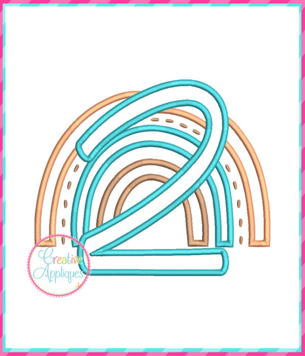 Rainbow 2 Number Applique Design