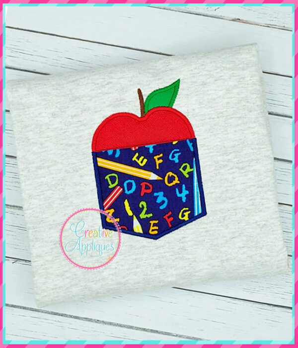 Apple Pocket Applique Design Point