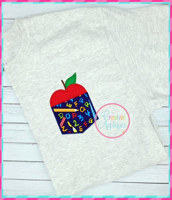 Apple Pocket Applique Design Point - Image 2