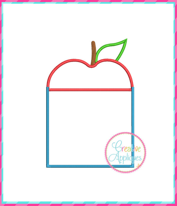 Apple Pocket Applique Design Flat