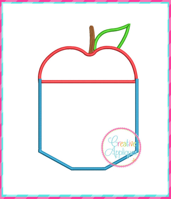 Apple Pocket Applique Design Flat Point - Image 2