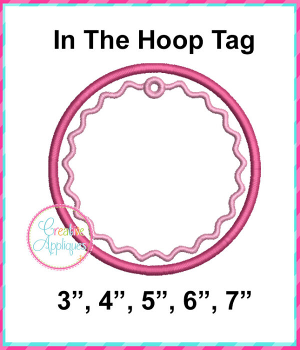 In The Hoop Circle Wave Tag - Image 5