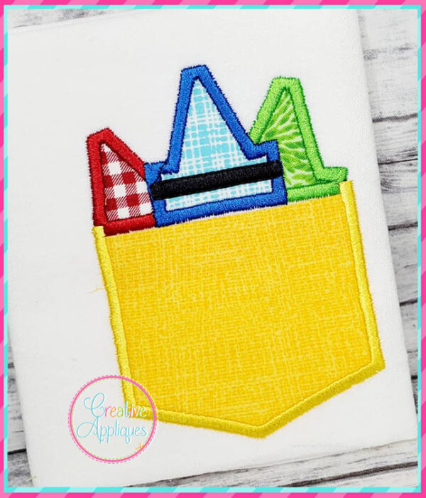 Crayon Pocket Applique Design Point - Image 3