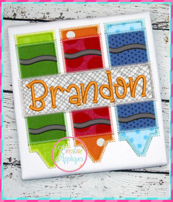 Crayon Trio Applique Design Zigzag Stitch