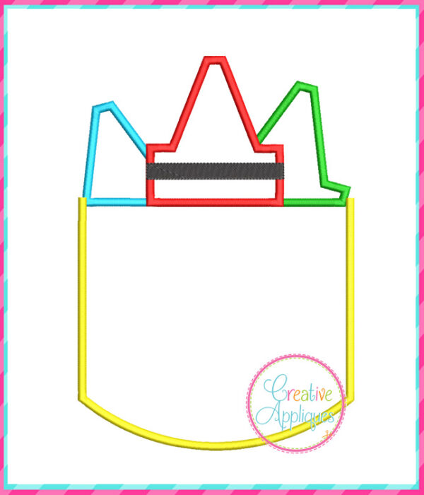 Crayon Pocket Applique Design Curve - Image 3