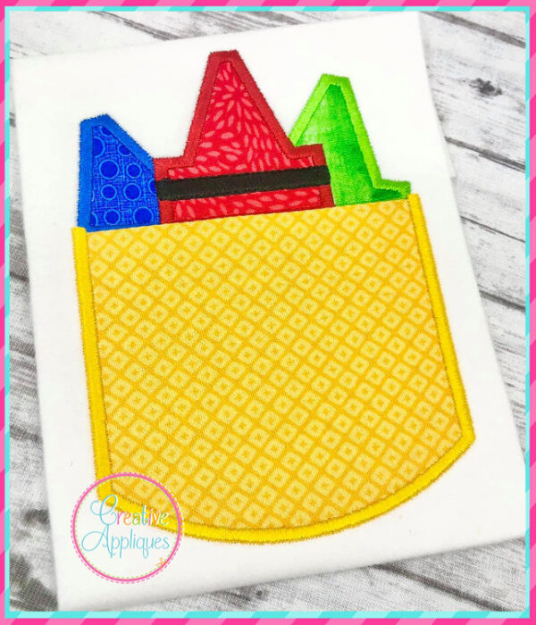 Crayon Pocket Applique Design Curve - Image 2