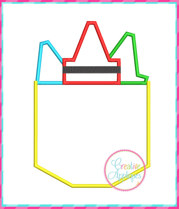 Crayon Pocket Applique Design Flat Point - Image 2