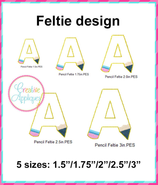 Pencil Alphabet Feltie Design - Image 3