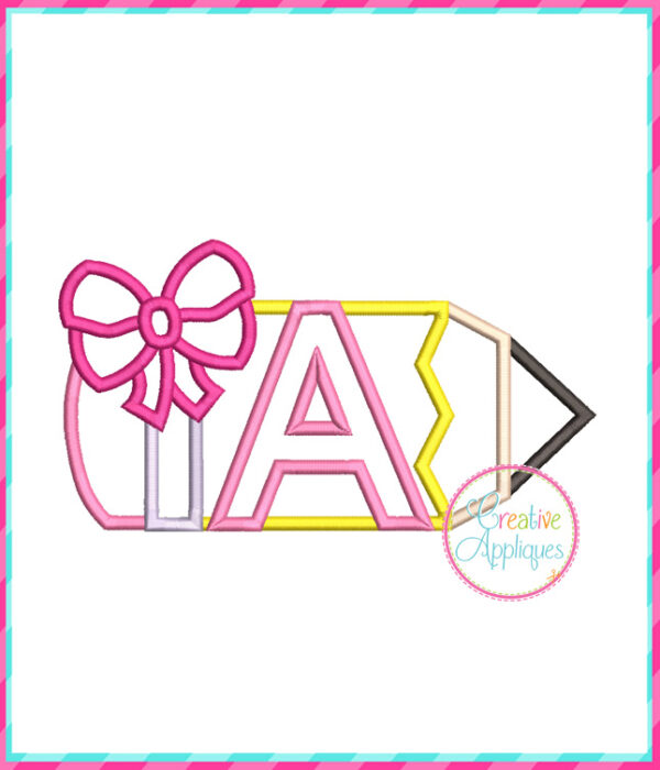 Pencil Bow Alphabet Applique Design - Image 3