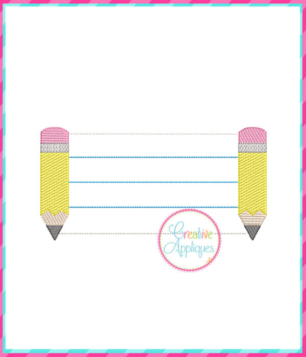 Pencil Frame Embroidery Design Sketch Stitch - Image 3