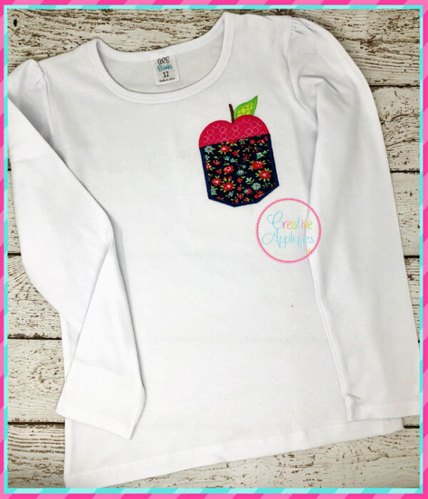 Apple Pocket Applique Design Flat Point - Image 3