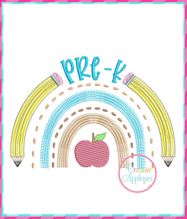 Pre K Rainbow Embroidery Design