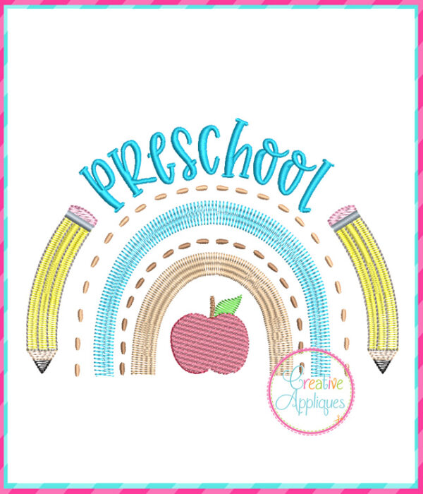 Preschool Rainbow Embroidery Design