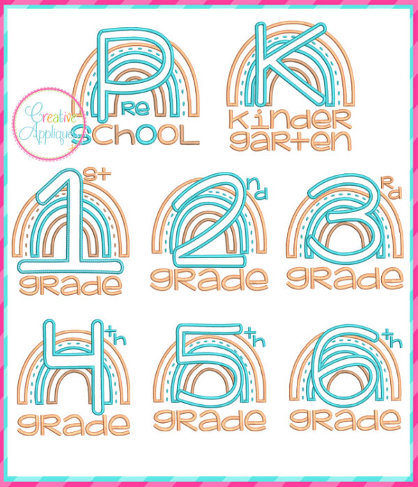 Grade Rainbow Applique Design Set